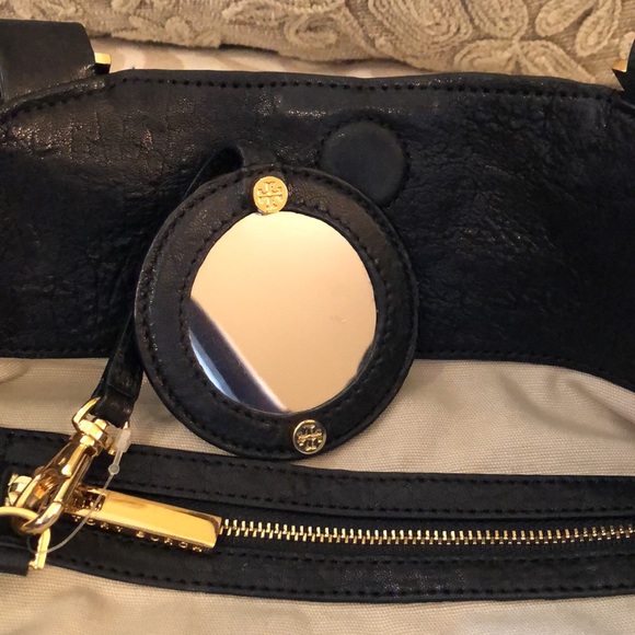 Tory Burch large black leather tote w/ dust bag - Picture 8 of 16